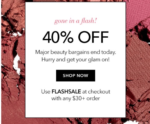 ELF Cosmetics Flash Sale 40% Off Promo Code ELF Cosmetics Flash Sale 40% Off Promo Code
