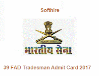39 FAD Tradesman Admit Card
