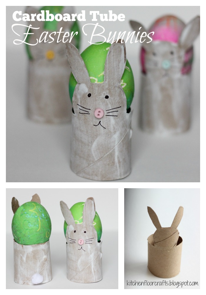 Kitchen Floor Crafts Cardboard Tube Easter Bunnies