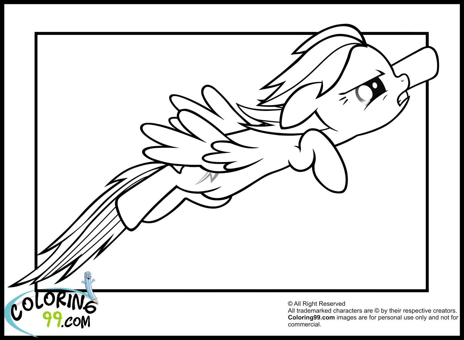 Rainbow Dash Coloring Pages Team colors