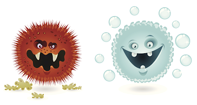 Bad bacteria versus good bacteria like good kids and bad kids