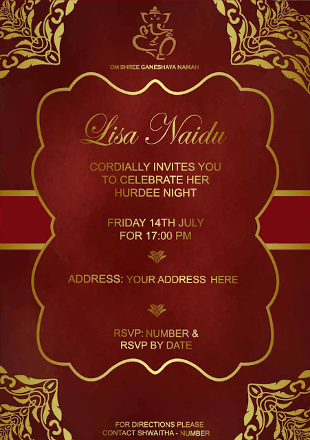 hurdee ceremony invitation miss rich