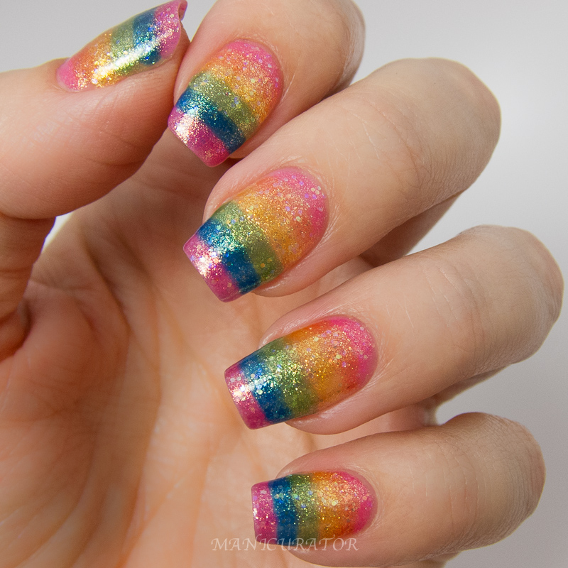 Zoya Bubbly Summer 2014 Rainbow Nail Art