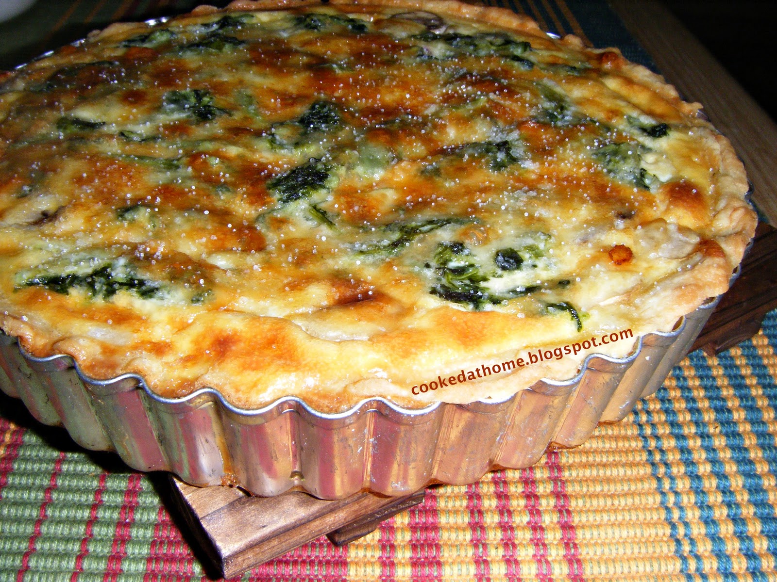 Cooking @ Home: Bacon, Mushroom and Spinach Quiche