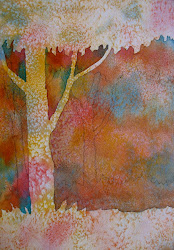 negative painting watercolor trees tree painted prism burnt sienna omit shapes rose workshop