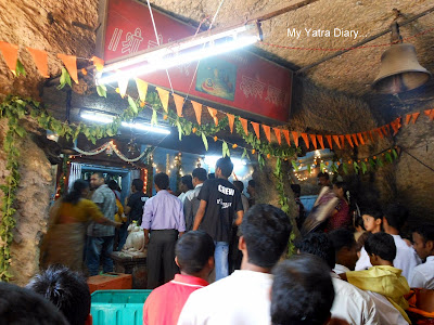Jogeshwar Mahadeo Temple at Jogeshwari Shiva caves in Mumbai during Shravan