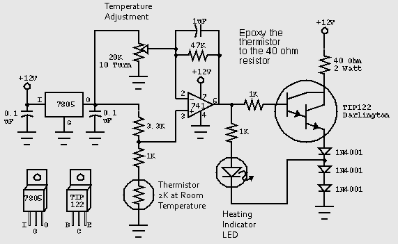 Temperature Regulator Circuit with TIP122 - DIY Electronics Projects