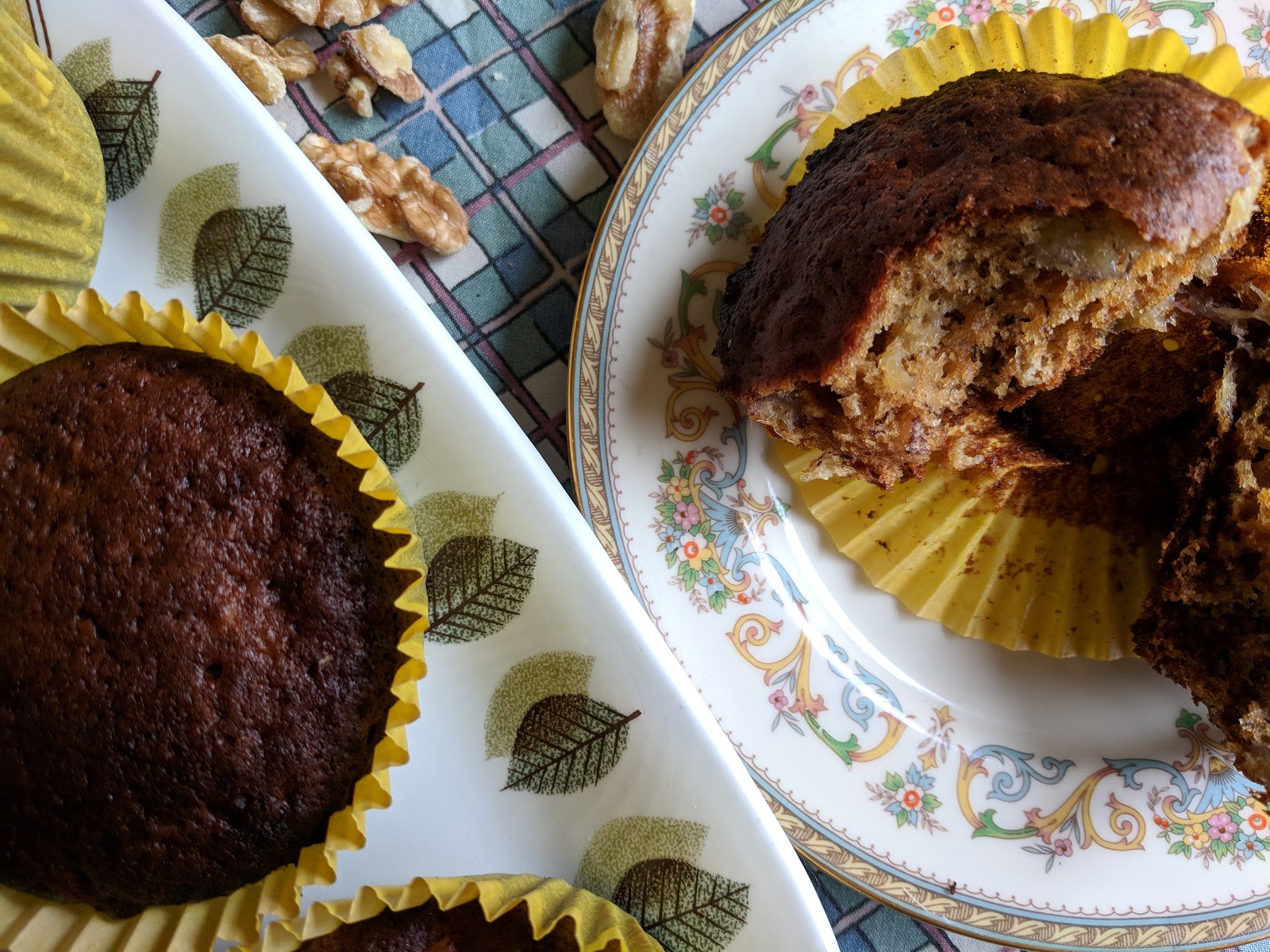 JibberJabberUK Banana, walnut and maple syrup muffins