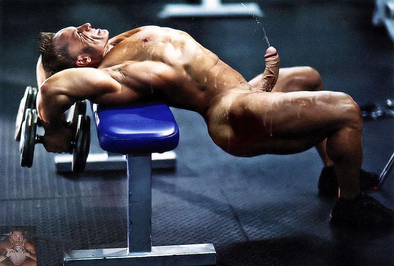 Naked men workout