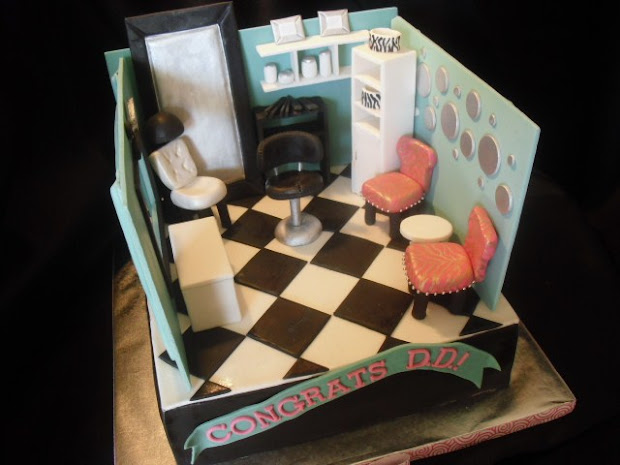 fresh daily hair salon cake
