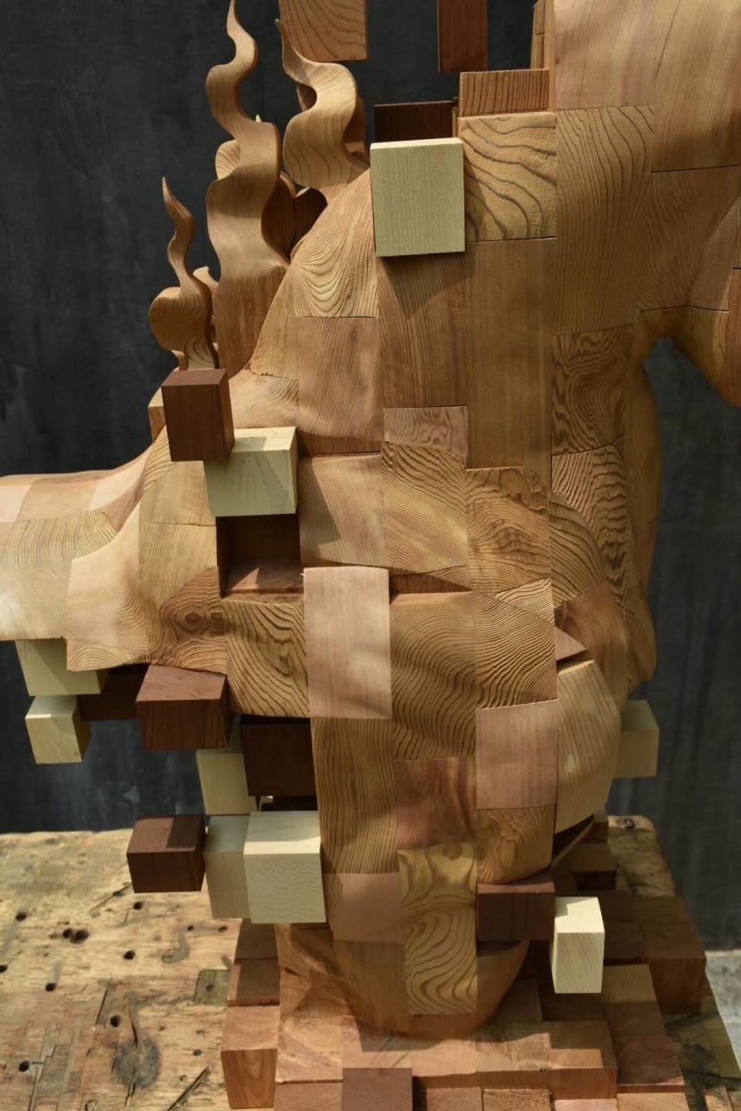 Stunning Wood Sculptures That Look Like Pixelated Glitches