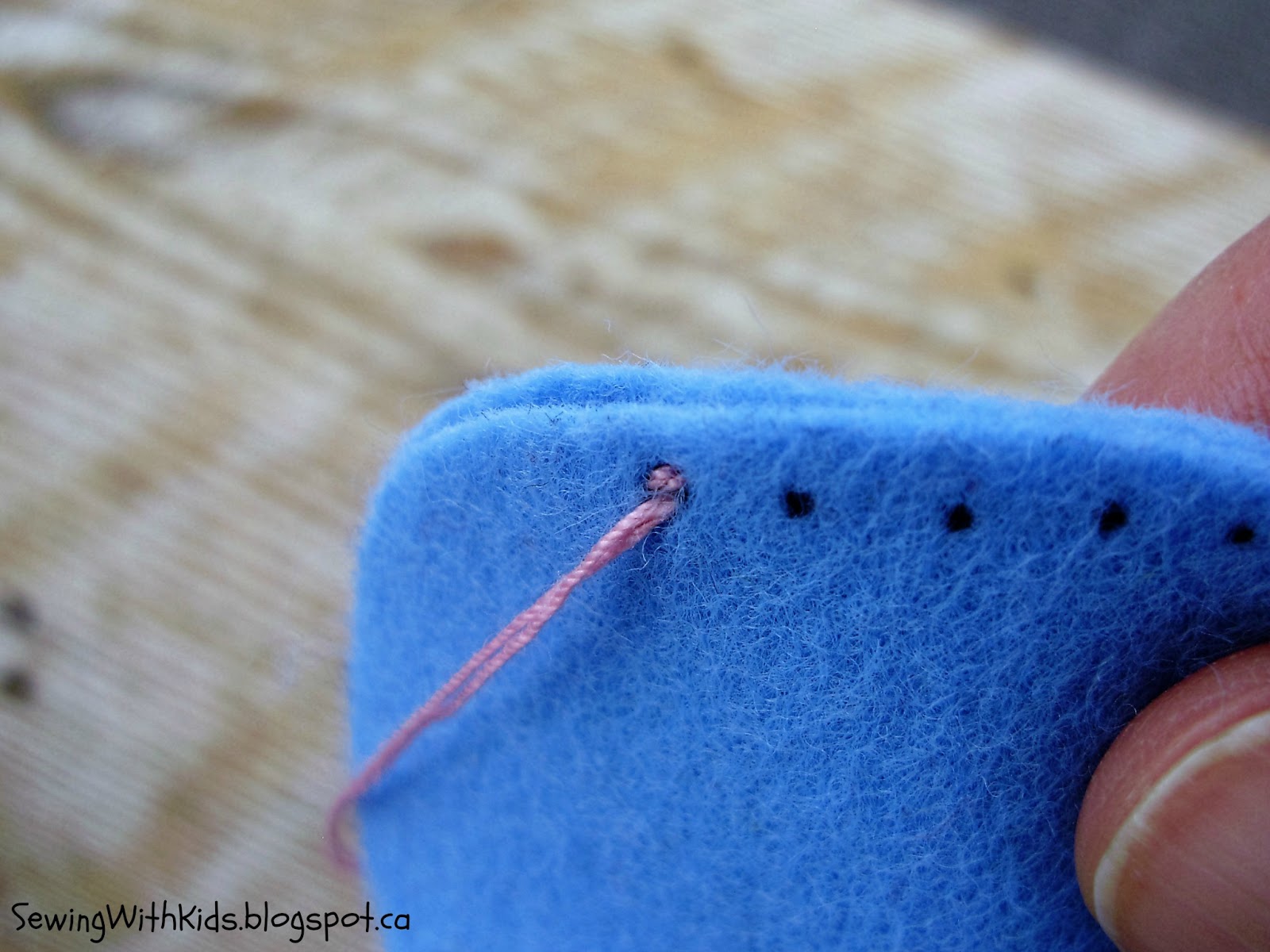 Sewing with Kids How to Anchor Thread and Begin a Line of Stitching