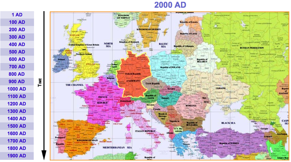 Surftips - Seniorer: Interaktiv Europakarta, gränser under 2000 år