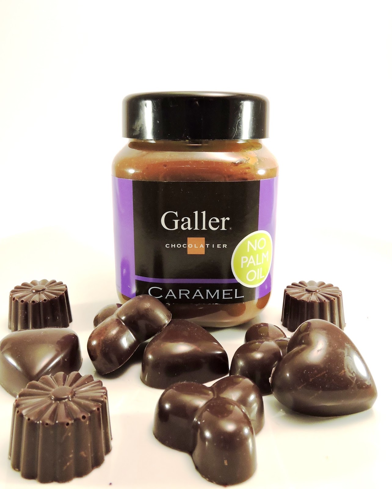 Etat de choc: Praline au chocolat noir fourrée au caramel Galler