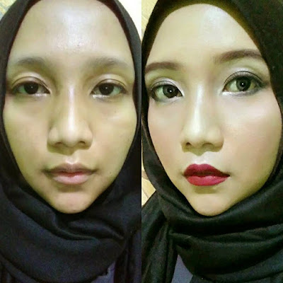 before after makeup, makeup hijab, makeup wisuda, mimi affandi