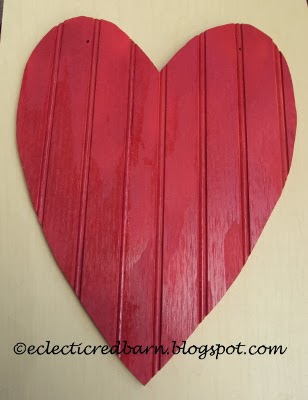 Eclectic Red Barn: Painted bead board heart