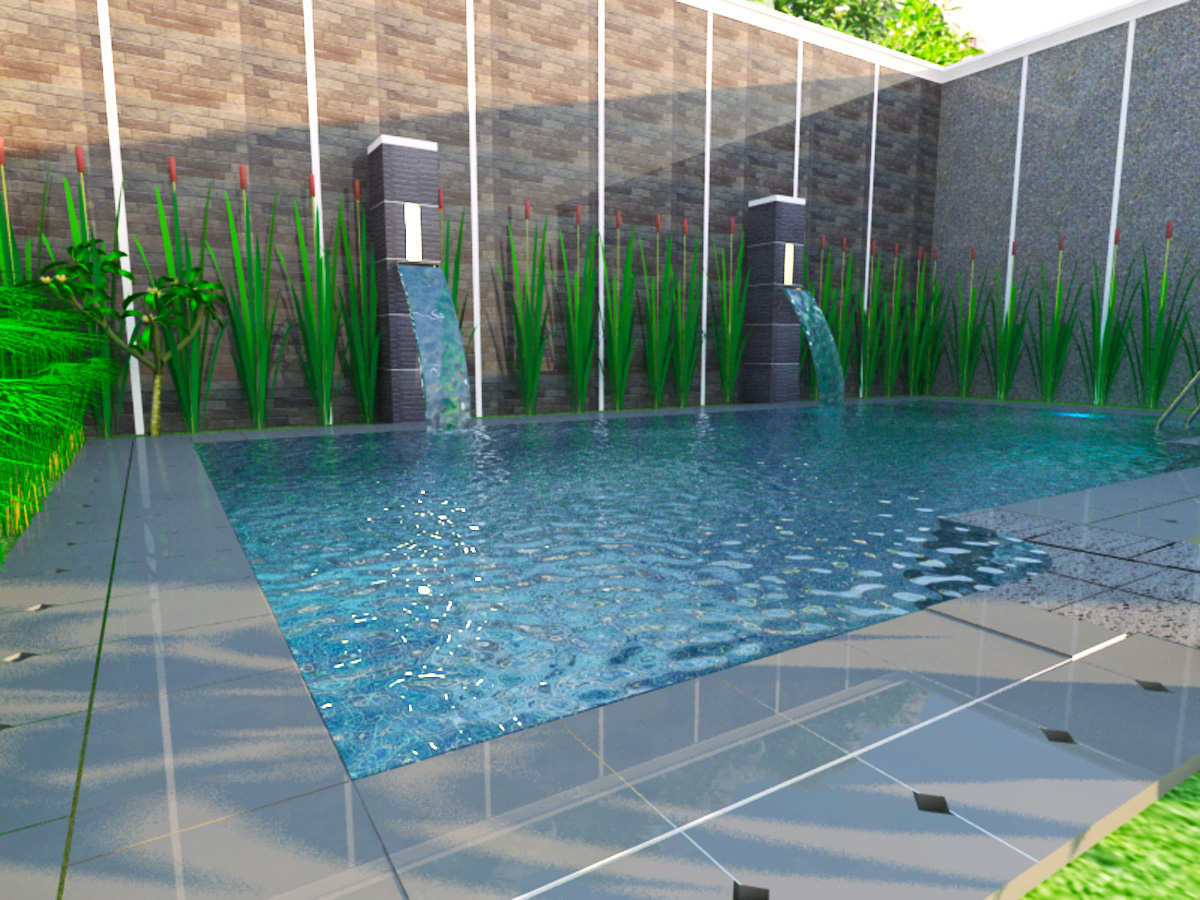 26 Sketsa rumah minimalis dengan kolam renang