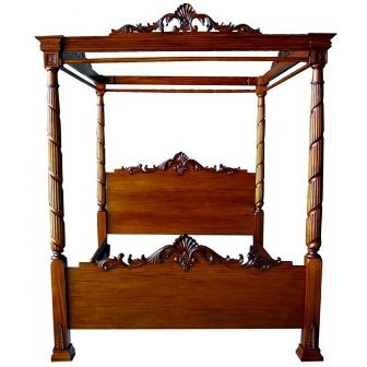 antique bedroom Canopy furniture indonesia,french furniture indonesia,manufacture exporter antique bedroom Canopy reproduction furniture,ANTQUE-BED 104