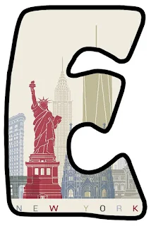 Statue of Liberty Letter. Letras con la Estatua de la Libetad.