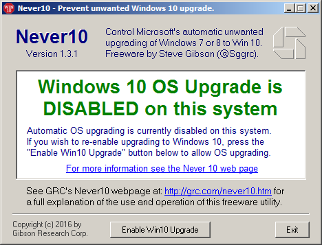 تعطيل تحديثات الويندوز 10 بشكل نهائي مع أداة Never10 لجميع الأنظمة