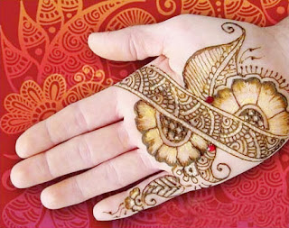 Shaded Mehndi Design for Palm