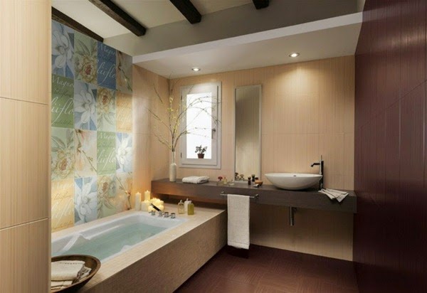 Modern bathroom tiles oasis in neutral colors