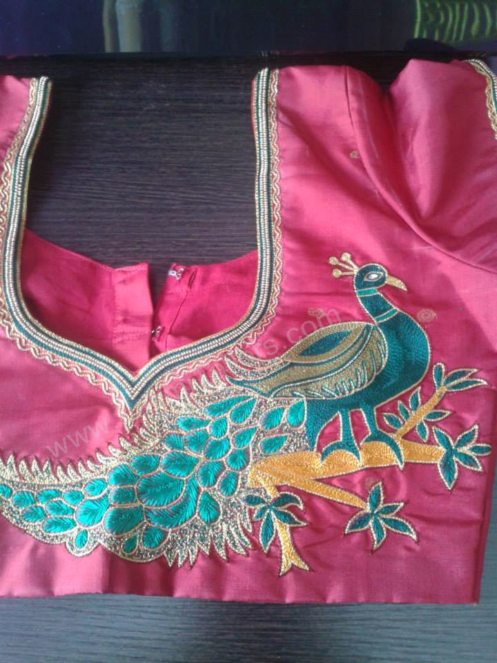 Embroidery Designs In Blouse Neck Lace Henley Blouse