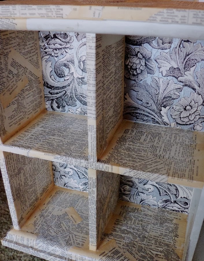 62 DECOUPAGE TABLE TOP WITH WRAPPING PAPER