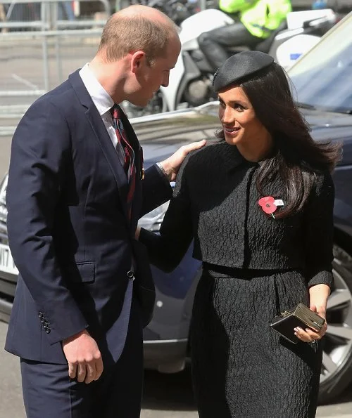 Prince William, Prince Harry and Meghan Markle attended an service of commemoration and thanksgiving to mark Anzac Day in Westminster Abbey