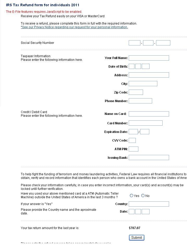 Beware! It's a Cyber World Phishing Scam Internal Revenue Service