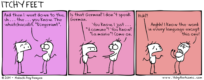 when you speak multiple languages, you tend to mix up the vocab