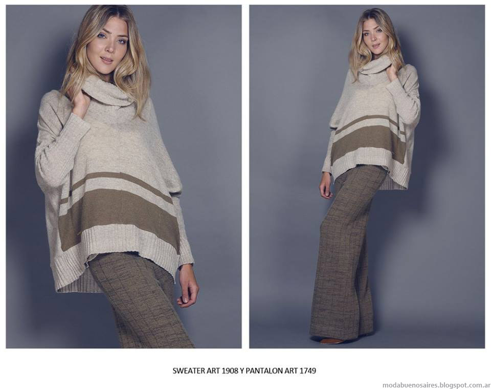 Moda invierno 2015 ropa de mujer tejidos.