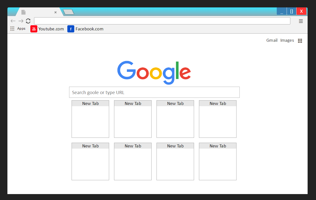 Google Chrome Browser Created in HTML5 and CSS3 Demo free download