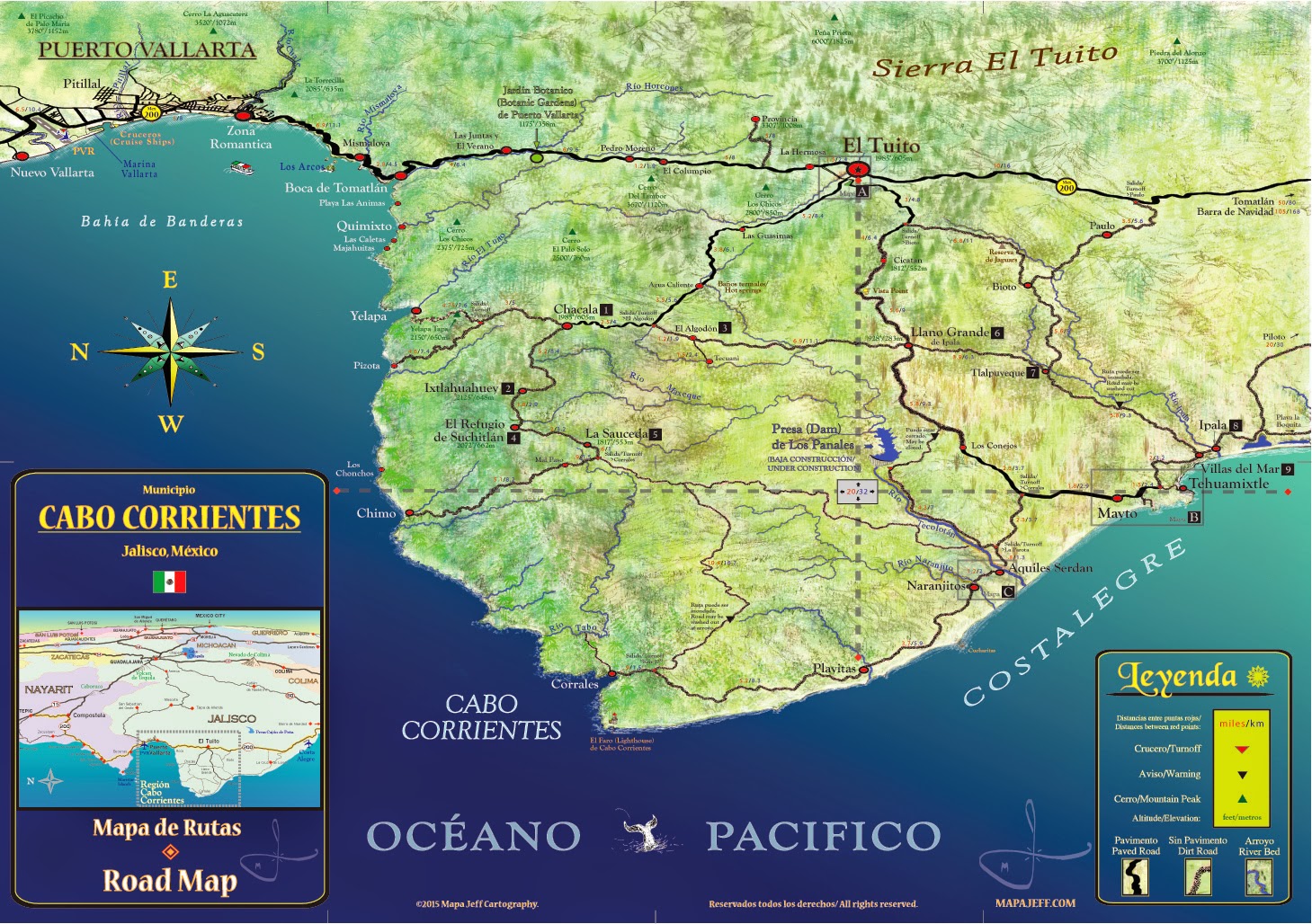 Mapa Jeff Cartography: Cabo Corrientes Road Map