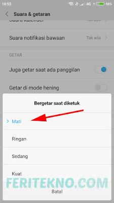 cara mematikan getaran layar saat disentuh di hp xiaomi 3