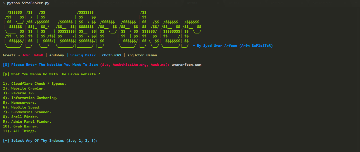 Sitebroker A Cross Platform Python Based Utility For Information