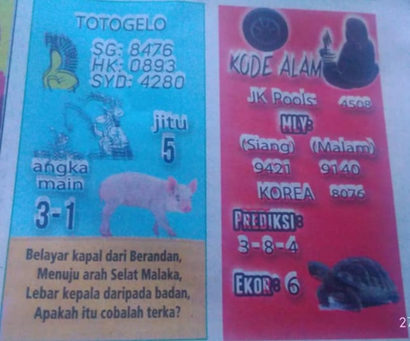 Prediksi Syair Sgp 27 Januari 2020 Syair Togel Sgp Pangkalantoto