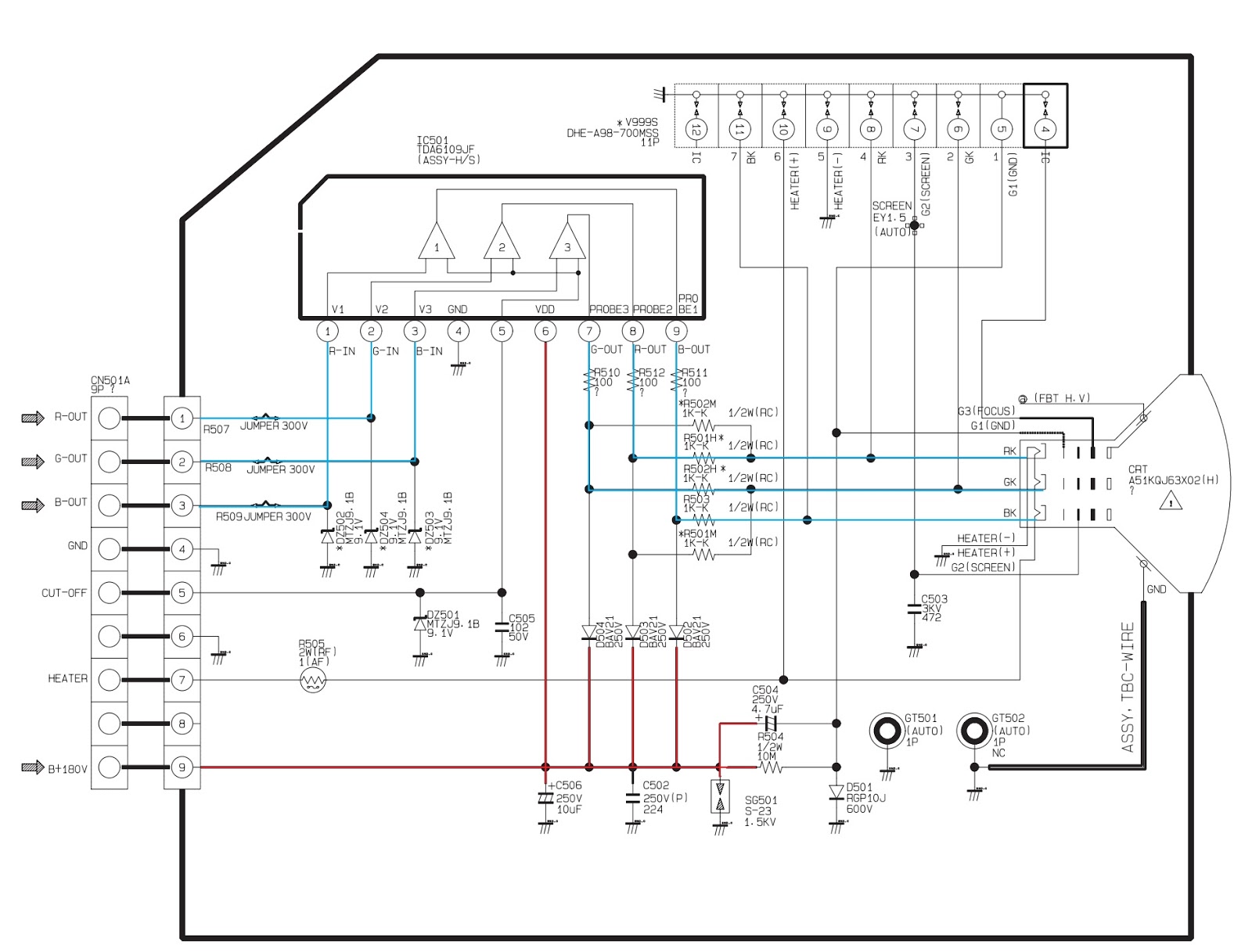 Electro help: Samsung CW21Z413NCXXEC - CRT TV - Circuit diagram (Schematic) - TDA12025PQ System