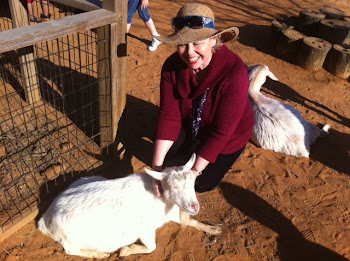 Bonnie pets the Billy Goat