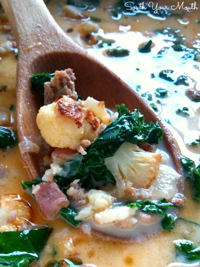 South Your Mouth Zuppa Toscana With Roasted Cauliflower Low Carb