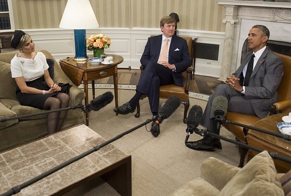 President Barack Obama meets with King Willem-Alexander and Queen Maxima of the Netherlands in the Oval Office of the White House 