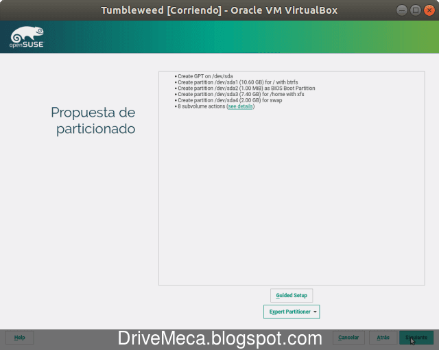 Decidimos como particionar nuestro disco en Linux