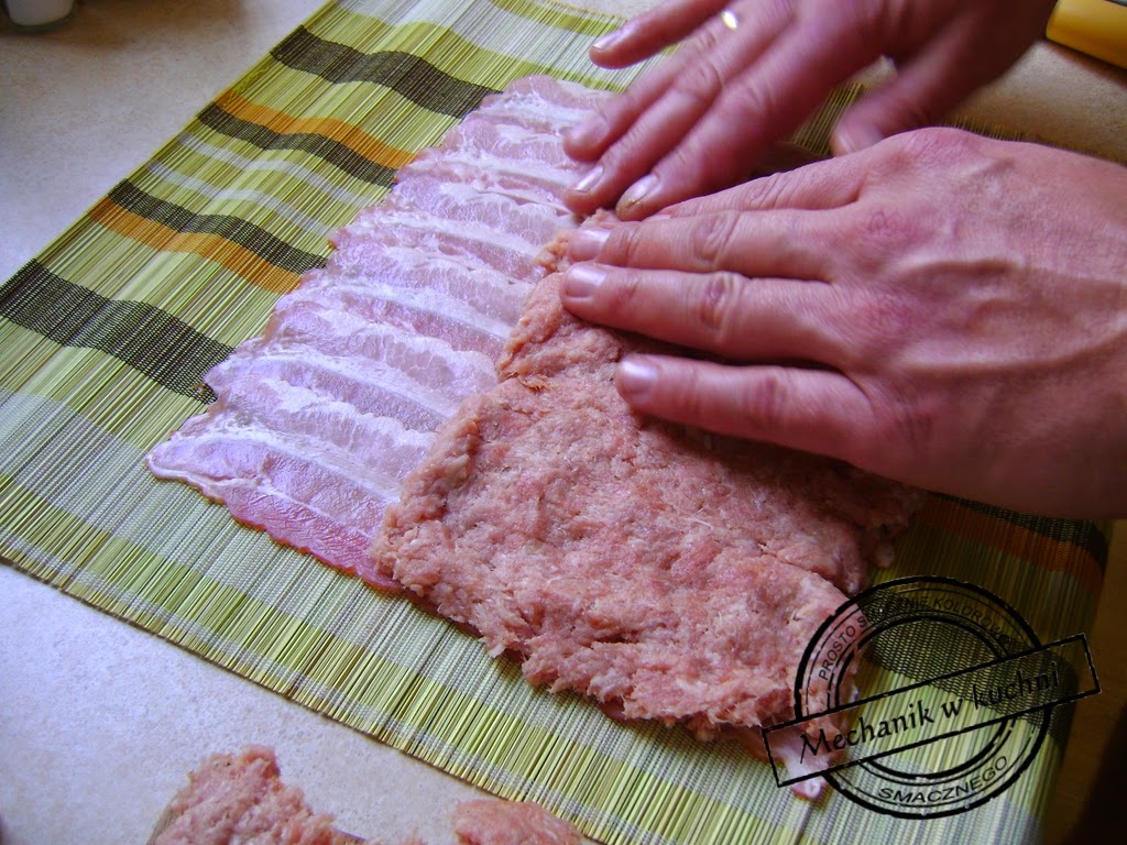 Grillowana rolada z wieprzowiny Mechanik w kuchni Mięso mielone boczek na grilla