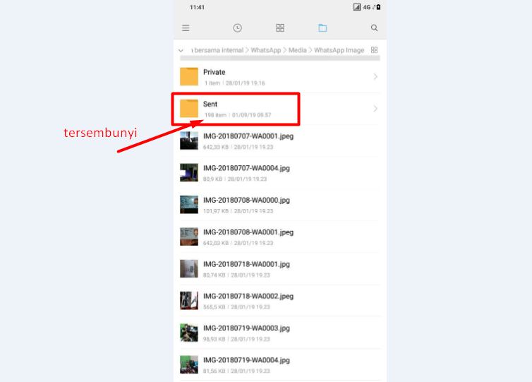 cara hapus file sampah tersembunyi di whatsapp