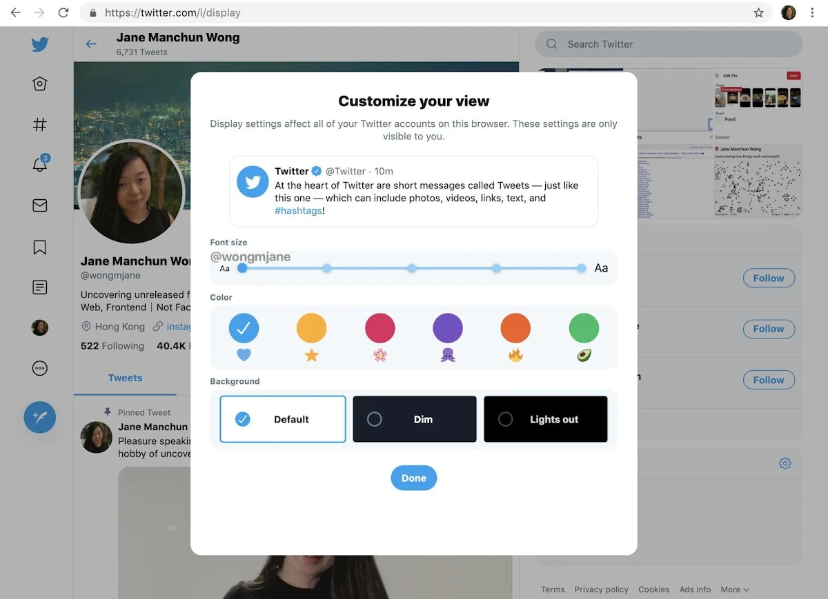 Twitter Web App is testing a new "Extra Small" font size