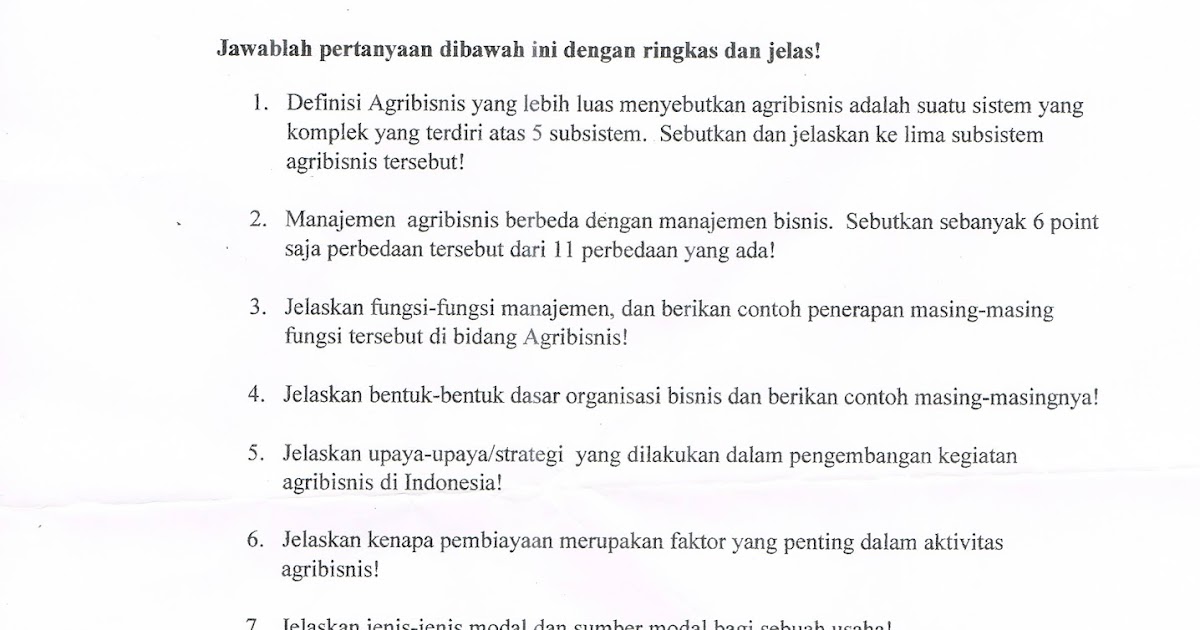 Contoh Soal Uts Dan Uas Fakultas Pertanian