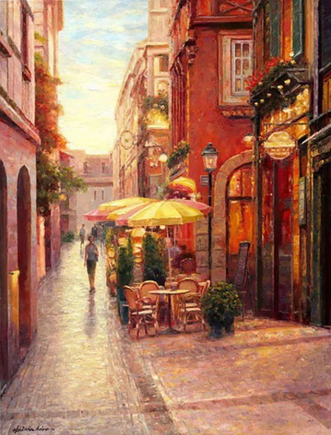 Haixia Liu 1962 | Chinese Realist/Impressionist painter | Urban landscape