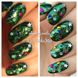 3d christmas nail tree nails