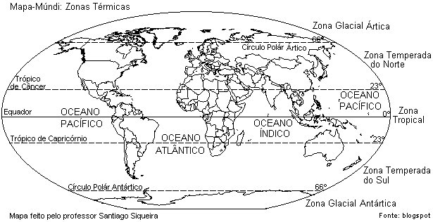 Profº Valdinei Andrade: Mapa das Zonas Térmicas da Terra