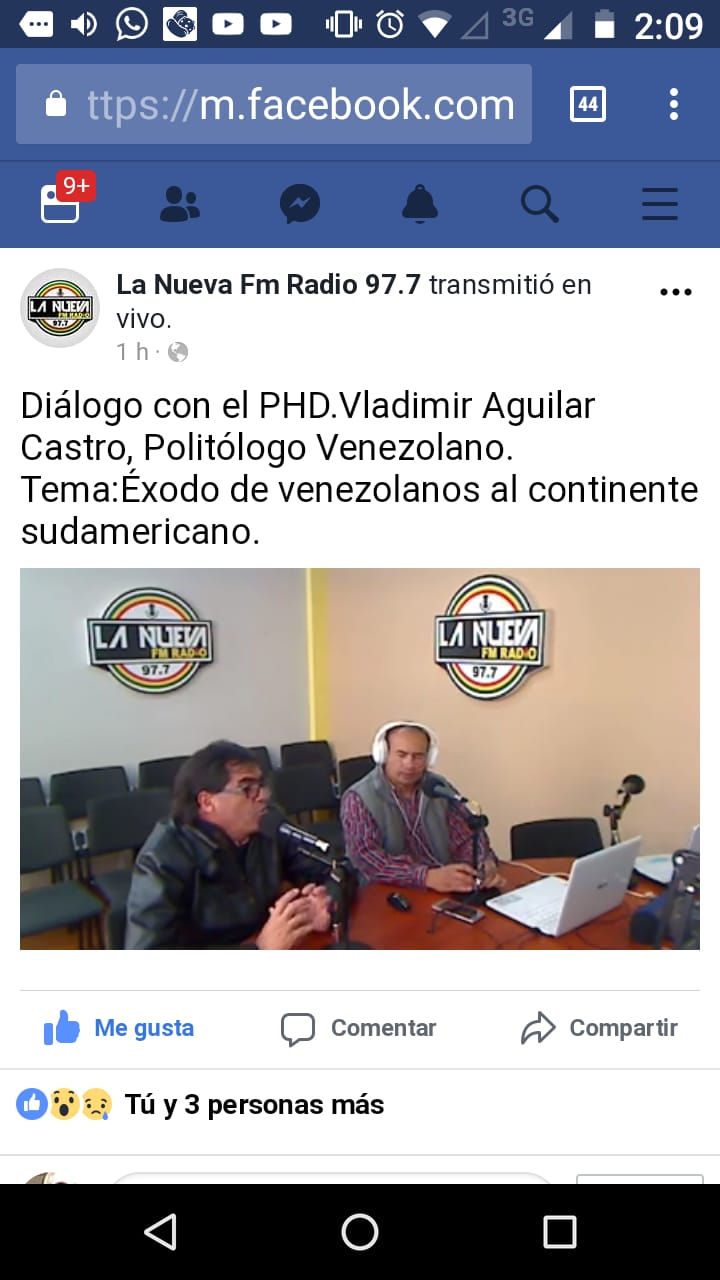 Entrevista al Dr. Vladimir Aguilar en la emisora 97.7 Fm.
